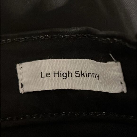 Frame Le High Skinny Black Coated Jeans Pants Size 31 - Picture 10 of 11